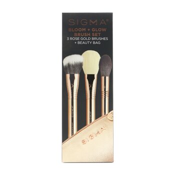 Image of ID 26483169014 Sigma BeautyBloom + Glow Brush Set (3x Rose Gold Brush 1x Bag) 3pcs
