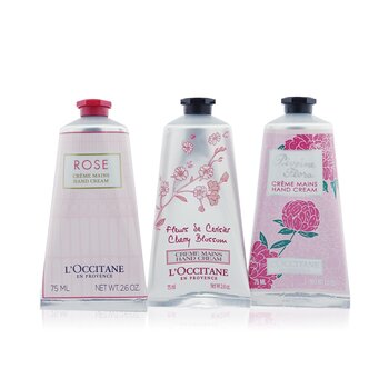 Image of ID 27572730714 L'OccitanePink Flowers Hand Cream Collection: Pivoine Flora + Rose + Cherry Blossom 3x75ml/26oz