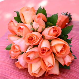Image of ID 495070292 6 Bridal Bouquets Orange Roses
