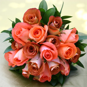 Image of ID 495070451 6 Bridal Bouquets Orange Roses