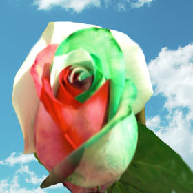 Image of ID 495070659 200 Green/Red Rainbow Roses