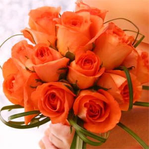 Image of ID 495070872 3 Bridal Bouquets Orange Roses