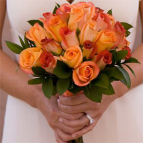 Image of ID 495070873 Orange Roses Bridal Bouquet