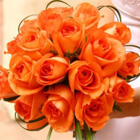 Image of ID 495071200 Orange Roses Bridal Bouquet