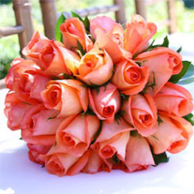 Image of ID 495071319 Orange Roses Bridal Bouquet
