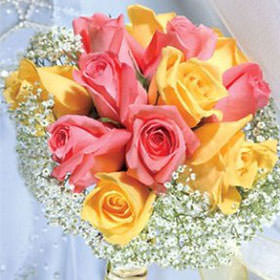 Image of ID 495071350 13 Roses and Gypso Bouquet