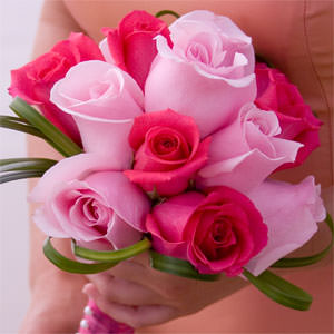 Image of ID 495071400 6 Bridal Bouquets Pink Roses