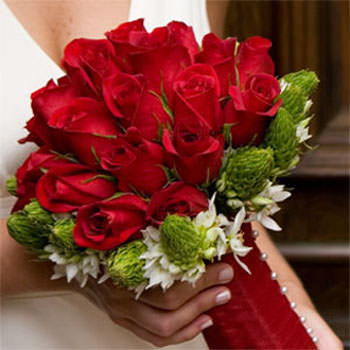 Image of ID 495071412 Red Roses Bridal Bouquet