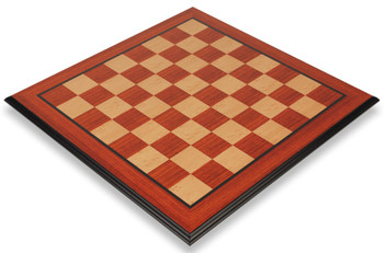 Image of ID 561766068 Padauk & Bird's Eye Maple Molded Edge Chess Board - 2375" Squares