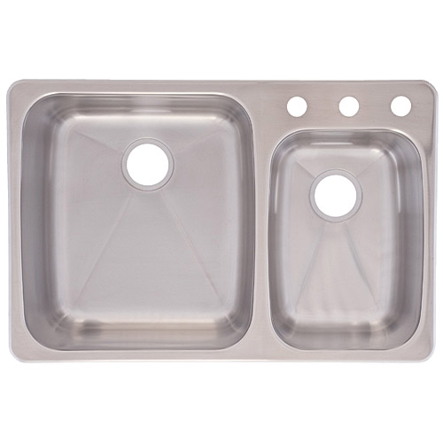 Image of ID 971108670 Franke USA C2233R/9 Dualmount Double Bowl Kitchen Sink Stainless Steel