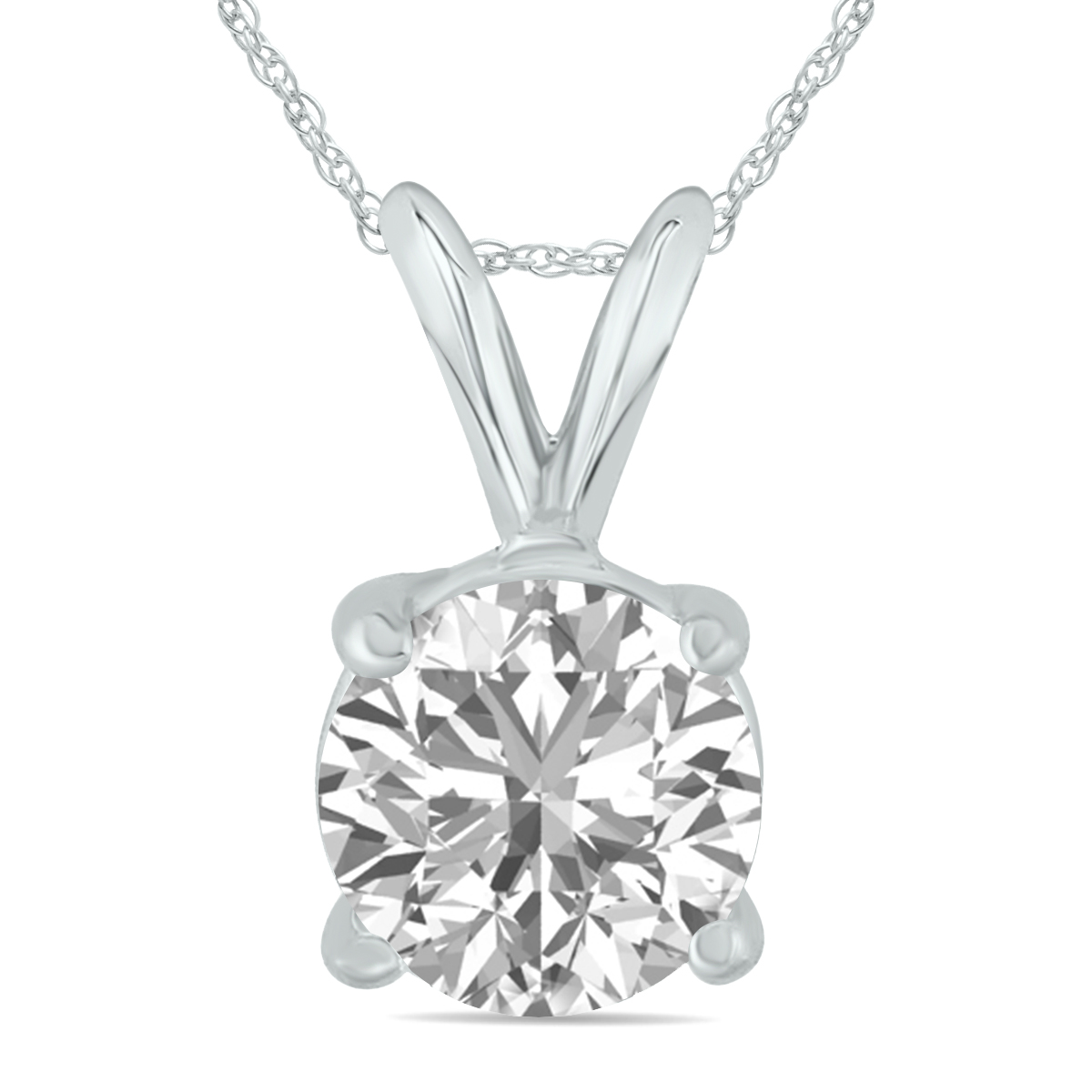 Image of IGI Certified Lab Grown 1 1/4 Carat Diamond Solitaire Pendant in 14K White Gold (J Color SI2 Clarity)