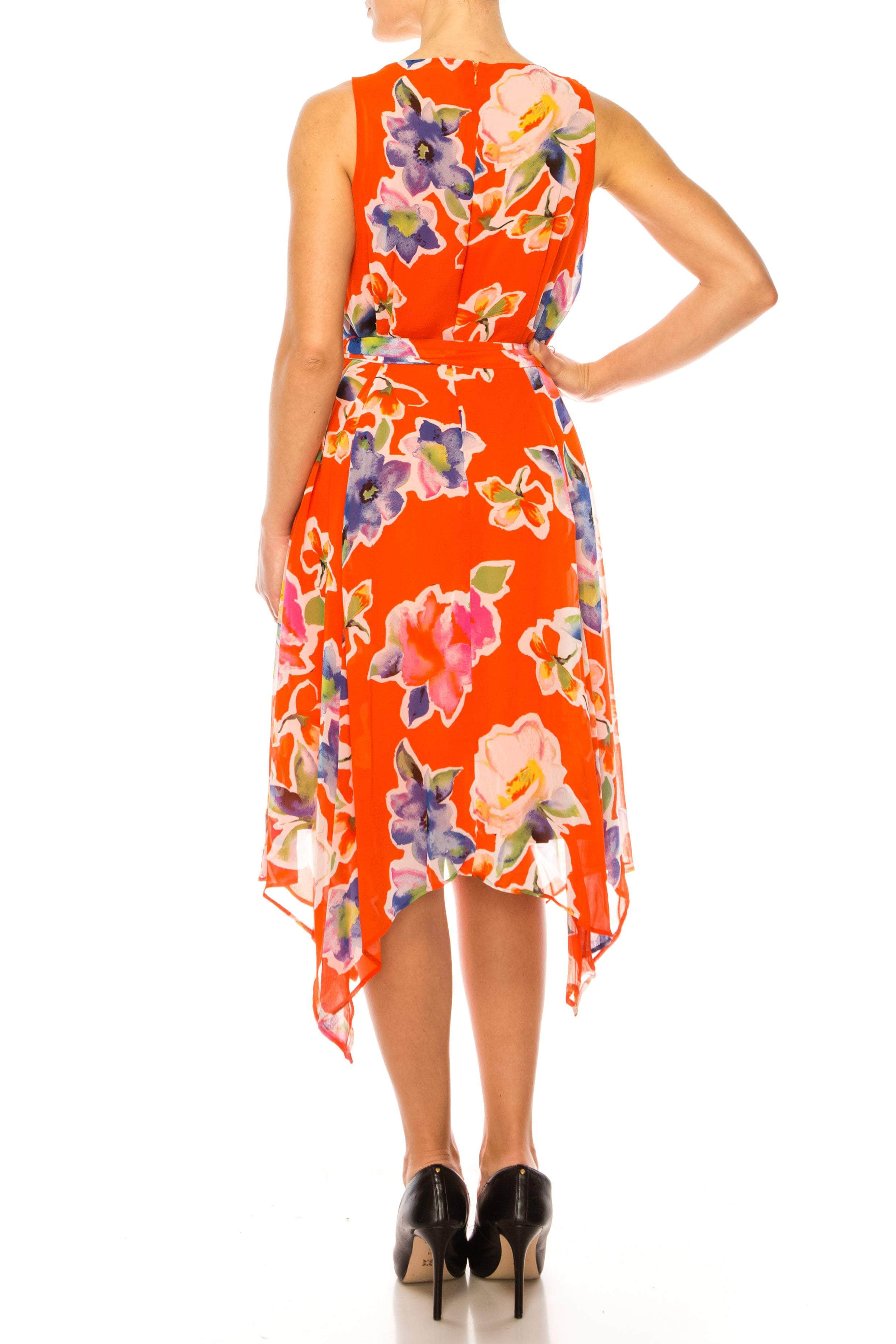 Image of ILE Clothing CHP350 - Jewel Neck Floral Dress