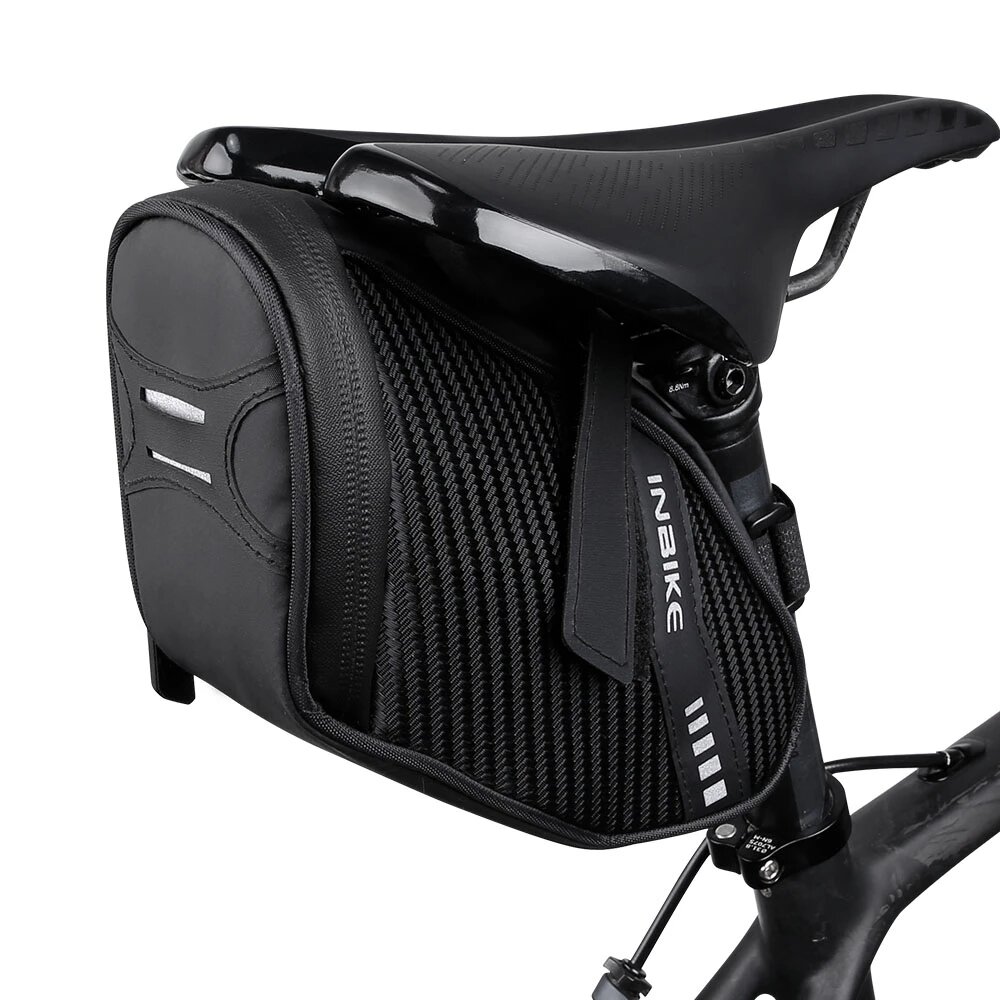 Image of INBIKE Bicycle Saddle Bag With Reflective Warning Strip Waterproof Durable Storage Saddle Bag Rear Cycling Equipment Acc