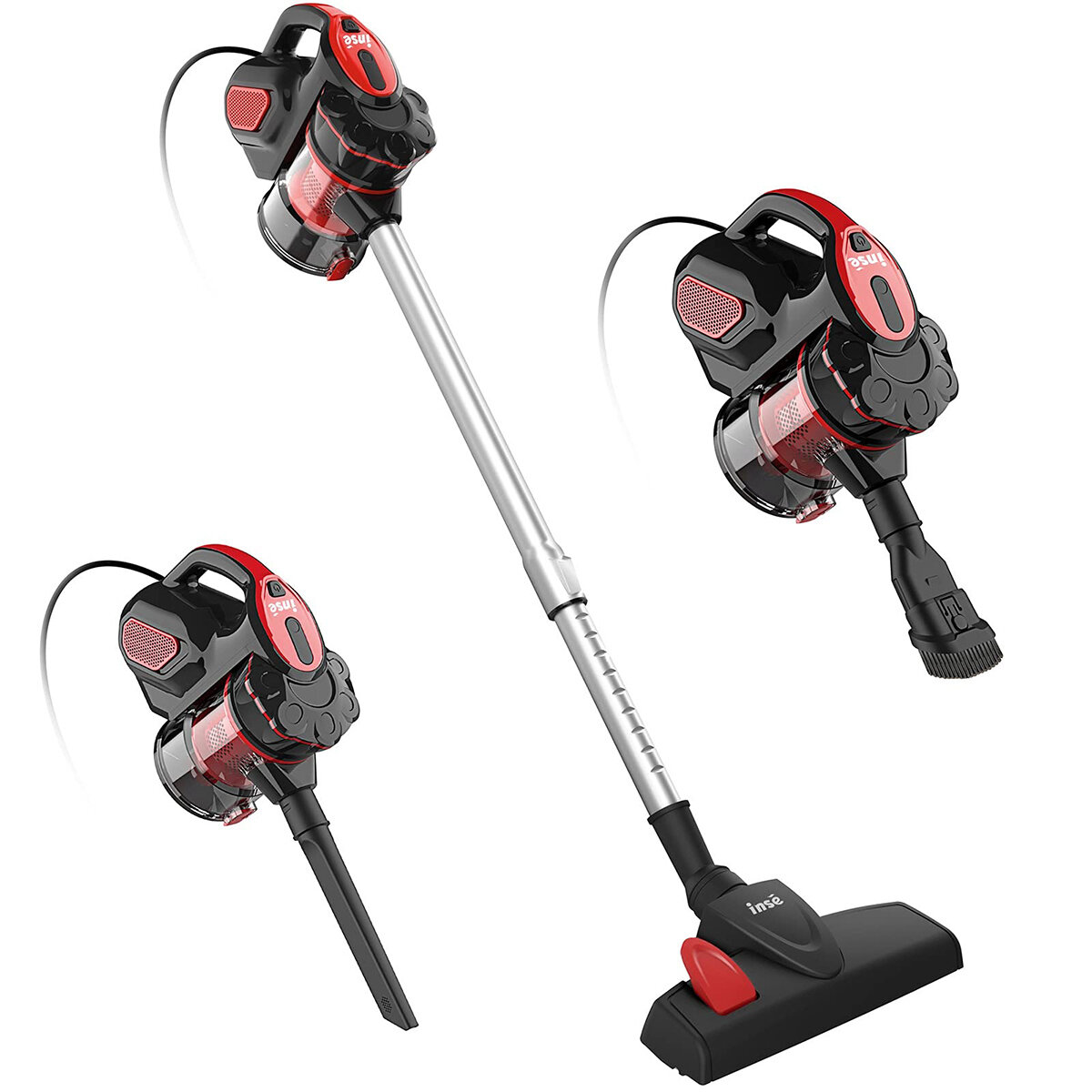 Image of INSE I5 3 in 1 Stick Handheld Vacuum Cleaner 600W 18KPa Powerful Suction 2 Modes Lightweight for Home Hard Floor Carpet