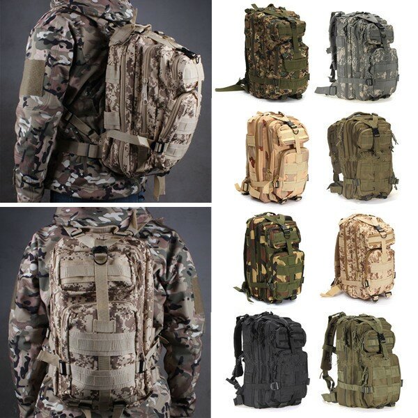 Image of IPRee® 30L Outdoor Tactical Backpack Bag 600D Nylon Waterproof Camouflage Trekking Rucksack