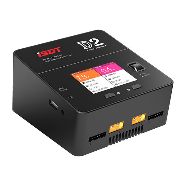 Image of ISDT D2 mark2 Upgrade Version 200W 24A AC Dual Channel Output Smart Battery Balance Charger Upgrade Version
