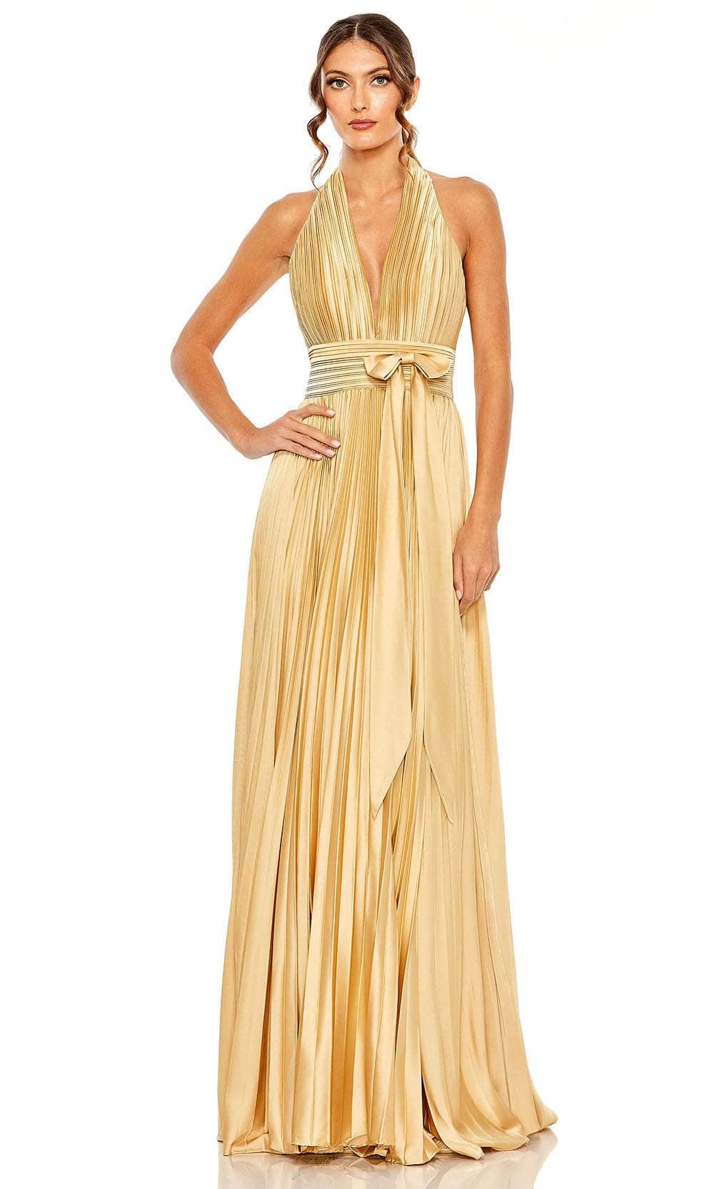 Image of Ieena Duggal 11636 - Pleated Halter Evening Gown