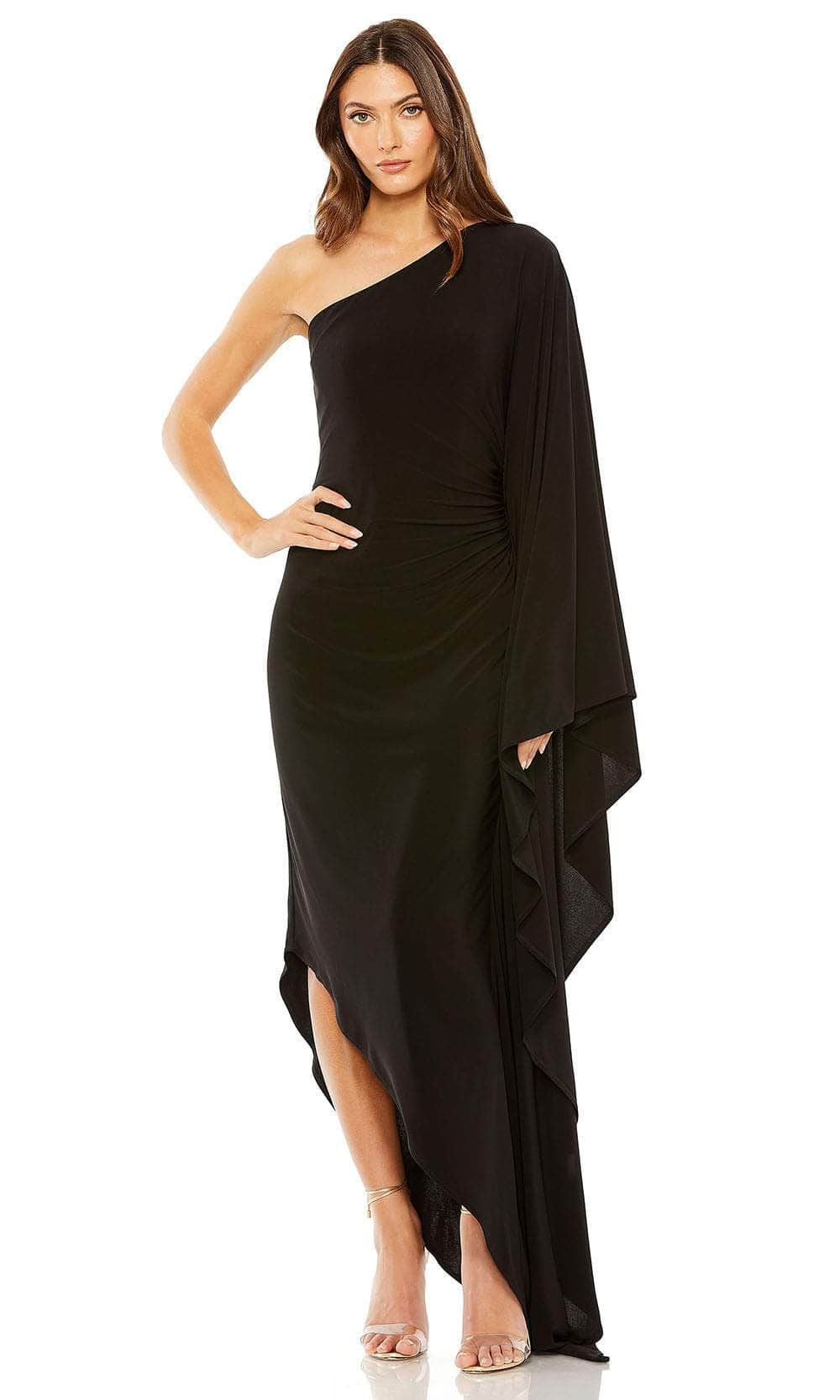 Image of Ieena Duggal 20673 - Cape Sleeve One Shoulder Dress