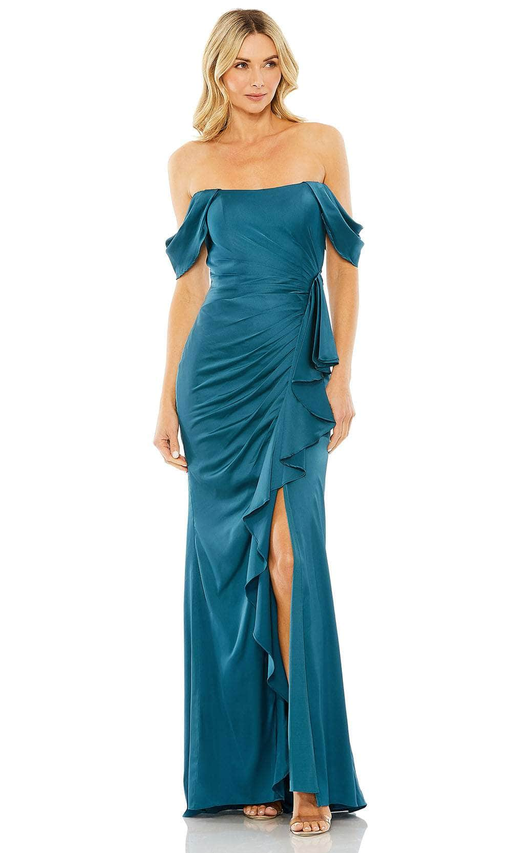 Image of Ieena Duggal 20678 - Off Shoulder Draped Evening Gown