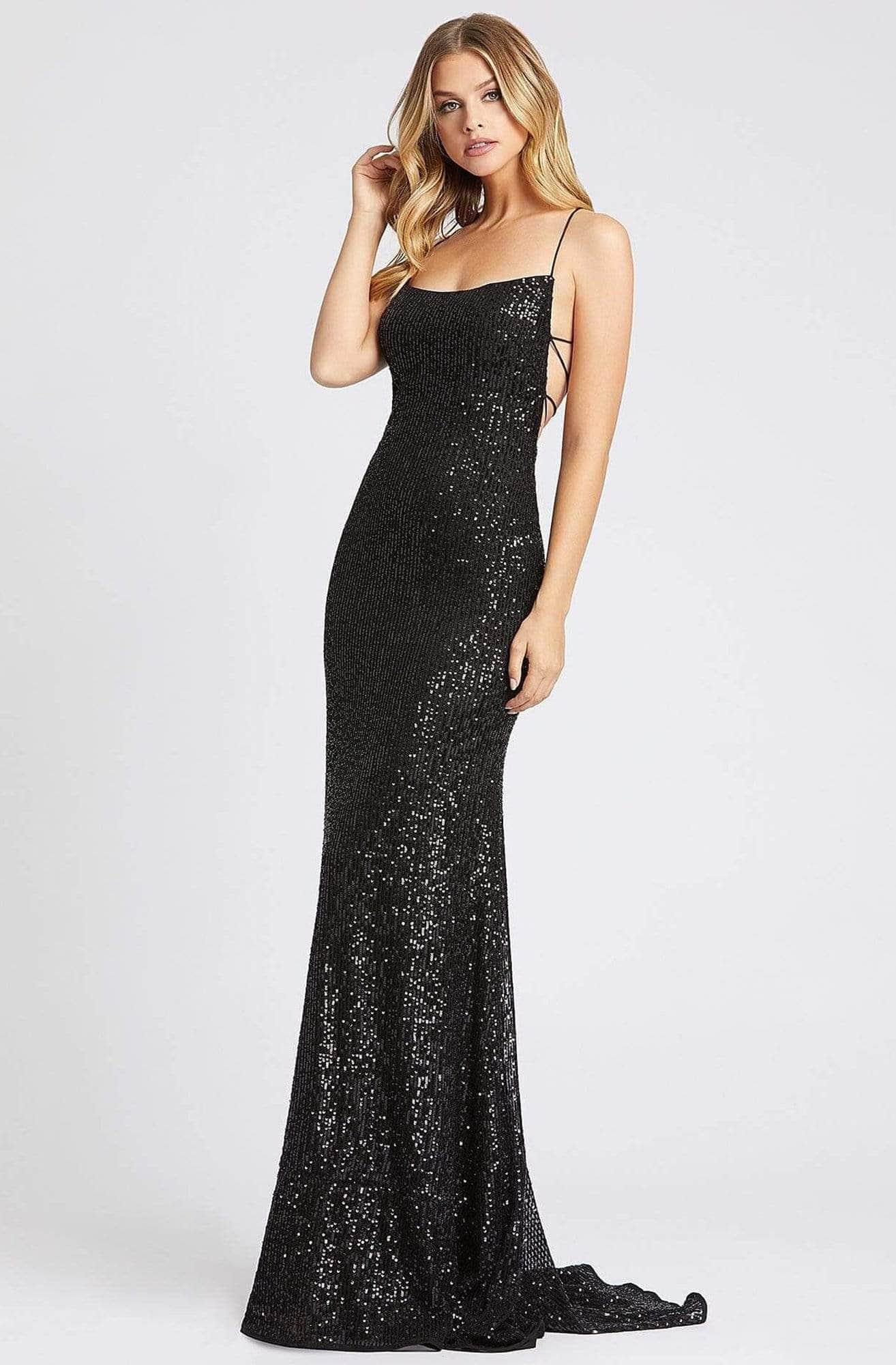 Image of Ieena Duggal - 26269I Allover Sequin Strappy Open Back Gown