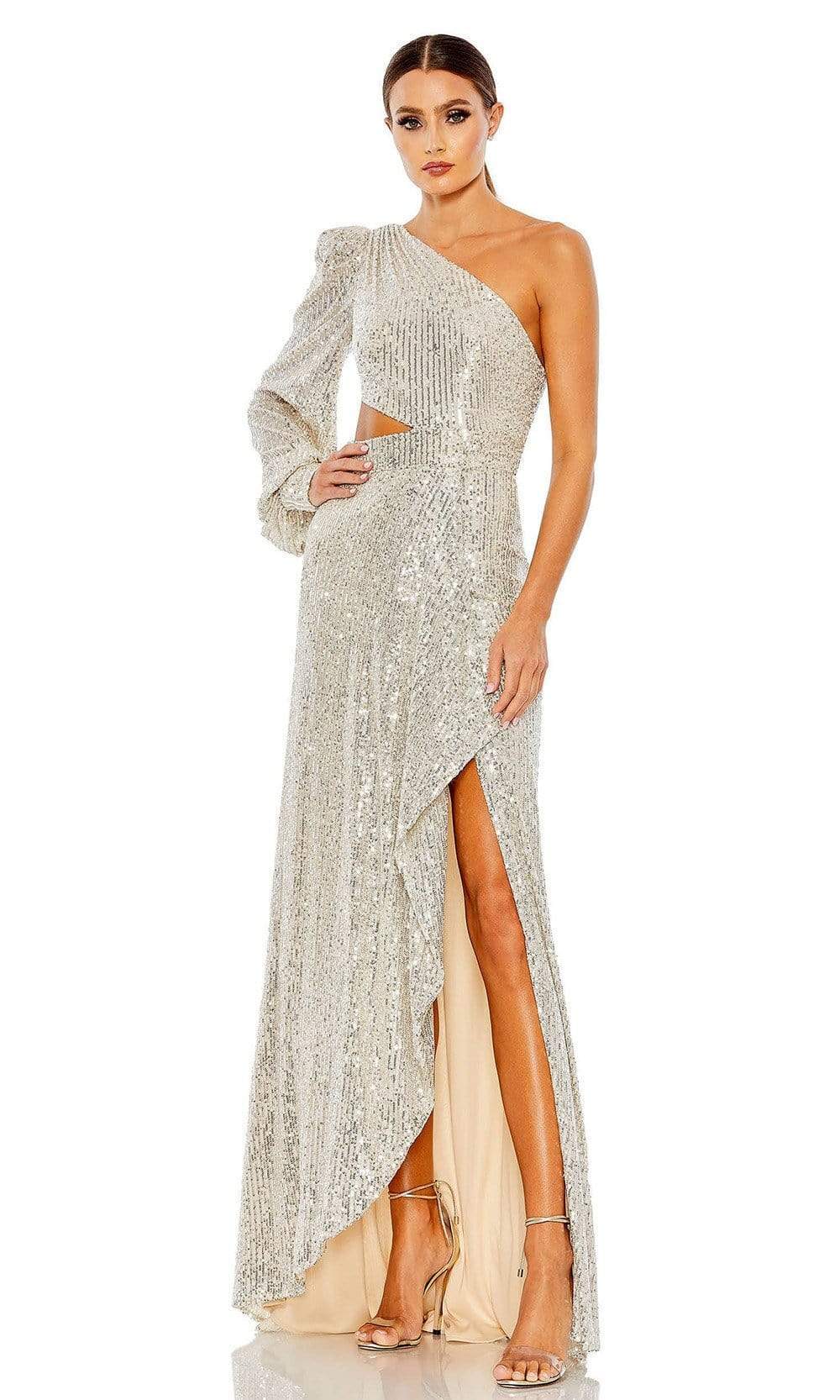 Image of Ieena Duggal - 26730 Long Sleeve Allover Sequin Dress