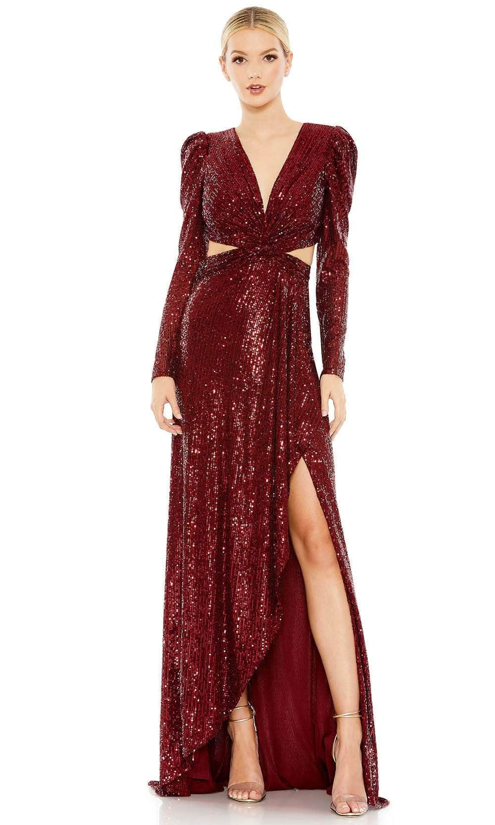 Image of Ieena Duggal 26739 - Long-Sleeved Sequined Gown