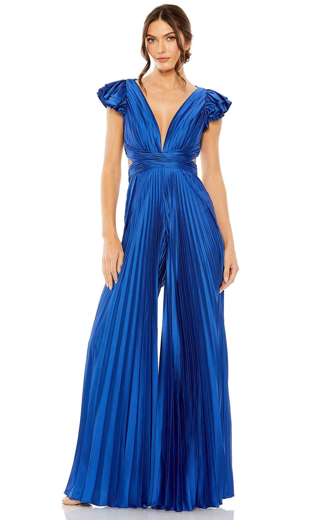 Image of Ieena Duggal 27361 - Strappy Back Pleated Jumpsuit