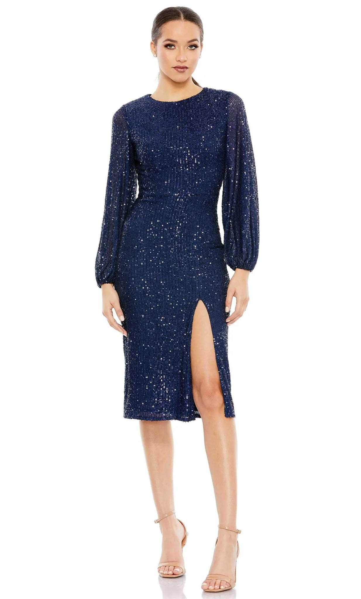 Image of Ieena Duggal 42018 - Long Sleeve Sequined Dress