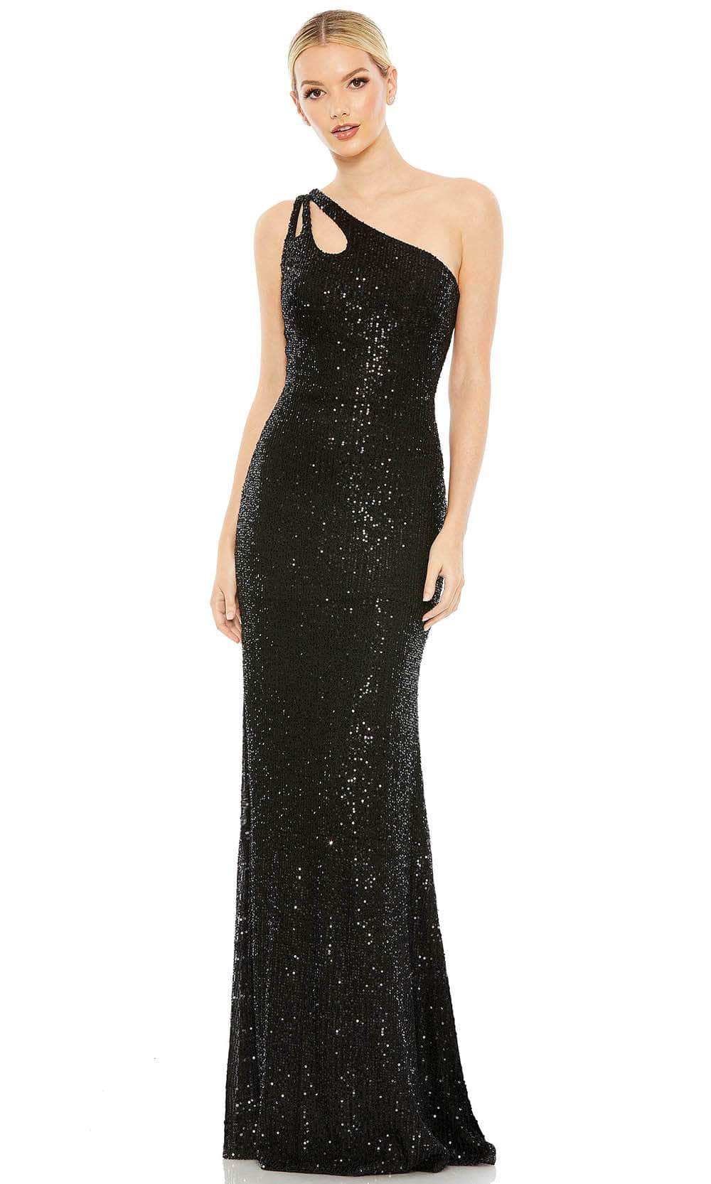 Image of Ieena Duggal 42029 - Asymmetric Shoulder Cutout Formal Dress