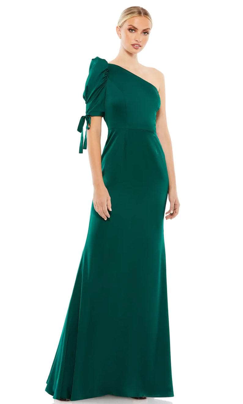 Image of Ieena Duggal 55632 - One Shoulder Sleeve Minimalist Gown