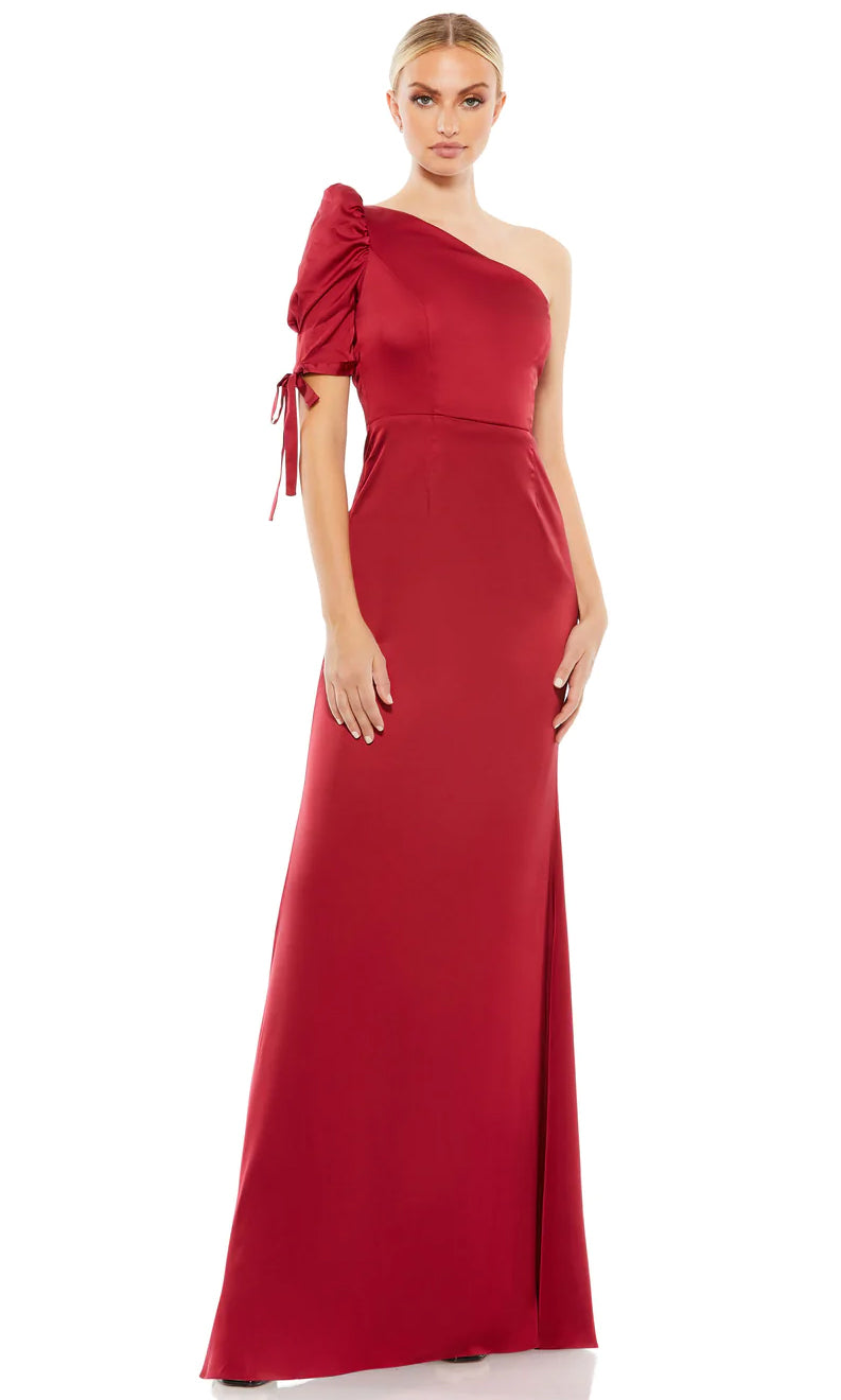 Image of Ieena Duggal 55632 - One Shoulder Sleeved Minimalist Gown