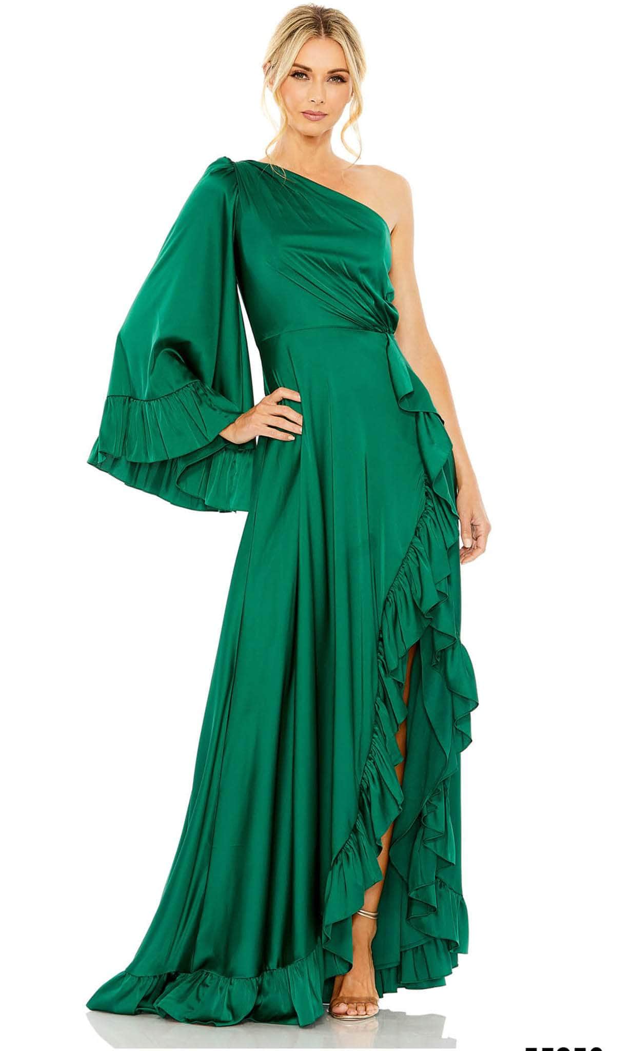 Image of Ieena Duggal 55950 - Ruffled Asymmetrical Evening Gown