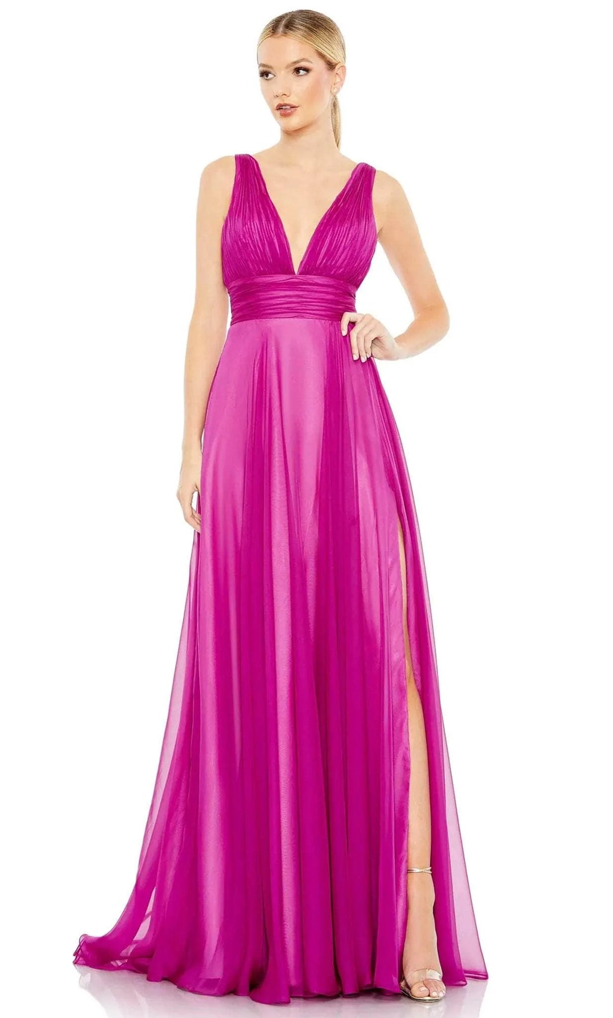 Image of Ieena Duggal 68134 - Ruched Chiffon Bridesmaid Gown