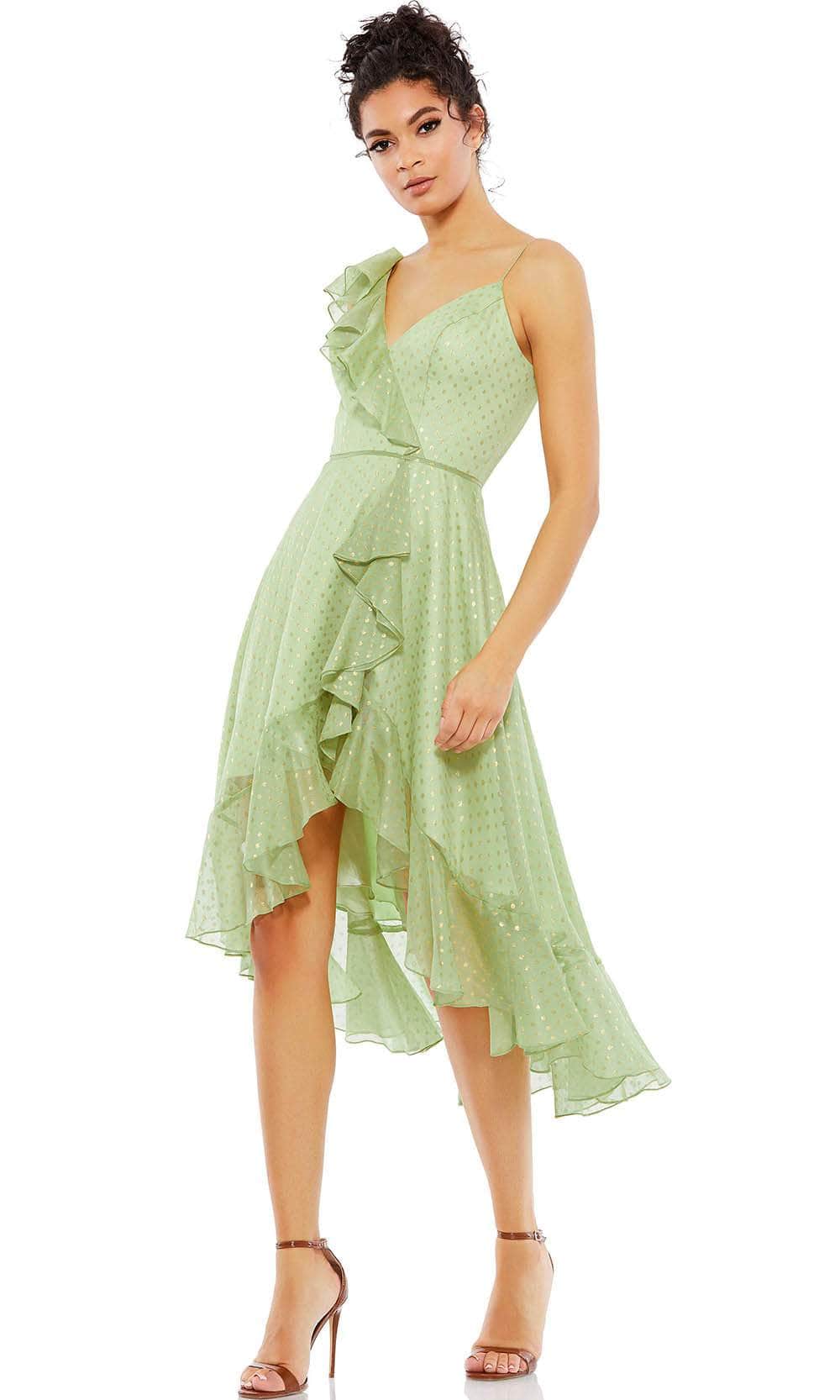 Image of Ieena Duggal 70163 - V-Neck Ruffled A-Line Cocktail Dress