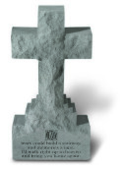 Image of If Tears Engraved Cross Memorial Stone