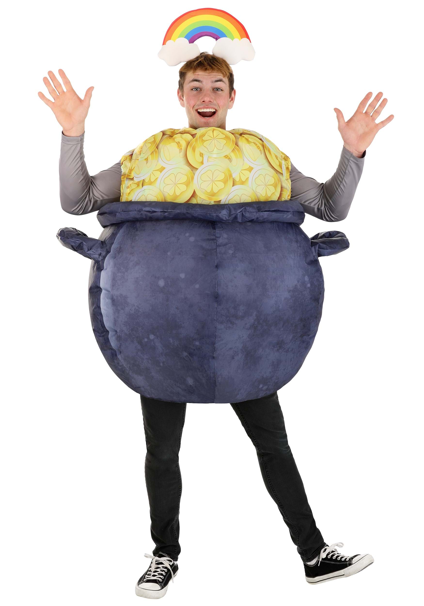 Image of Inflatable Pot of Gold Adult Costume | St Patrick's Day Costumes ID FUN4888AD-ST