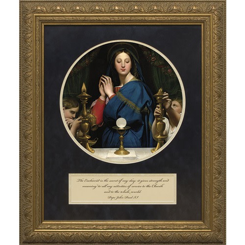 Image of Ingres' Madonna of the Host with John Paul II Quote