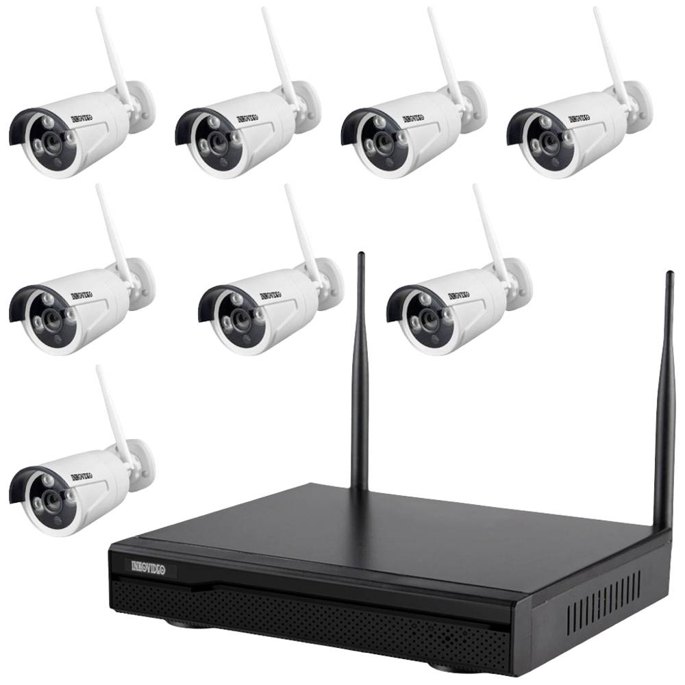 Image of Inkovideo INKO-8-2M in82m8 Wi-Fi IP-CCTV camera set 8-channel incl 8 cameras 1920 x 1080 p
