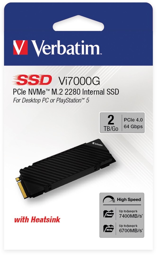 Image of Interní disk SSD Verbatim interní NVMe 2000GB GB Vi7000G M2 49368 7400 MB/s-R 6700 MB/s-W CZ ID 429384