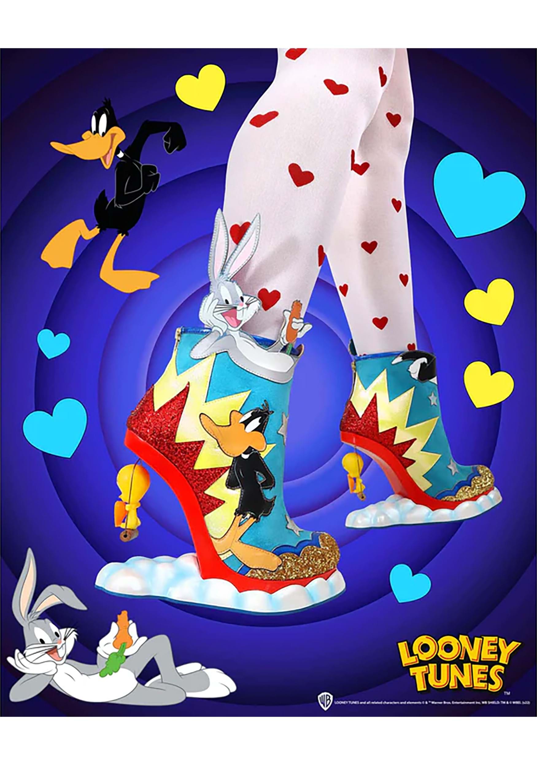 Image of Irregular Choice Looney Tunes Saturday Morning Irregular Choice Boot Heel