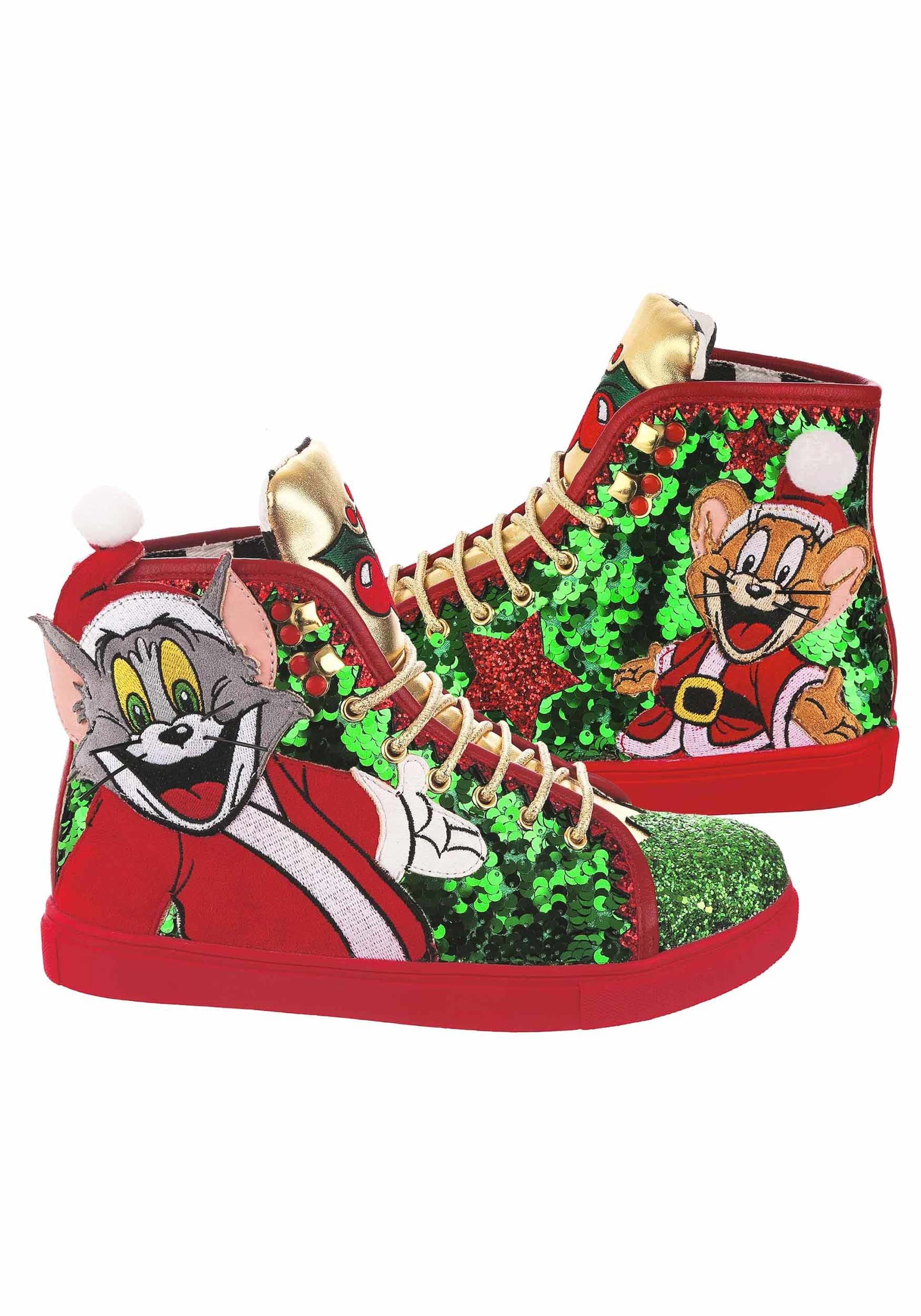 Image of Irregular Choice Tom and Jerry Christmas Crackers Sneakers by Irregular Choice