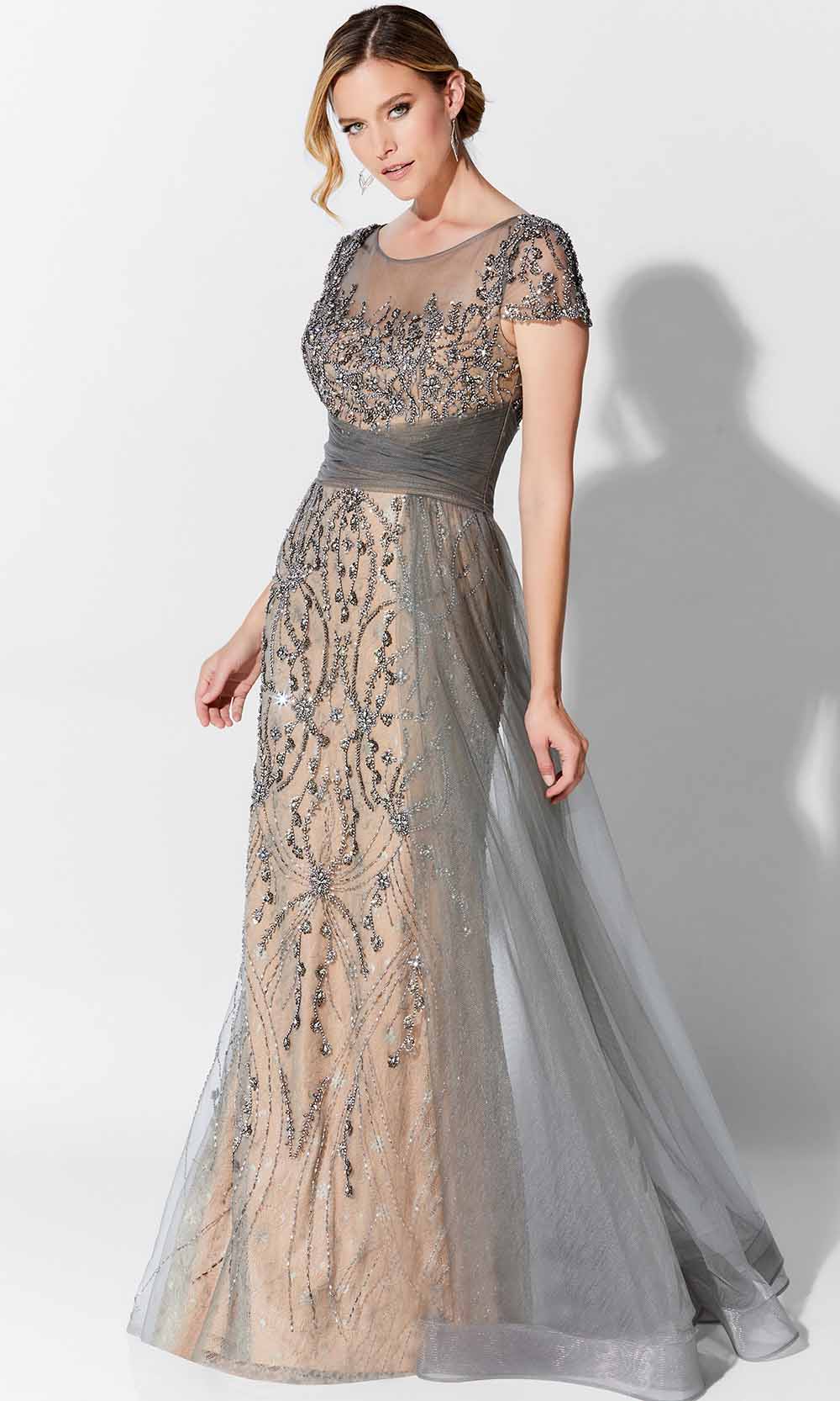 Image of Ivonne D 122D62 - Beaded Tulle Sheath Mother of the Bride Gown