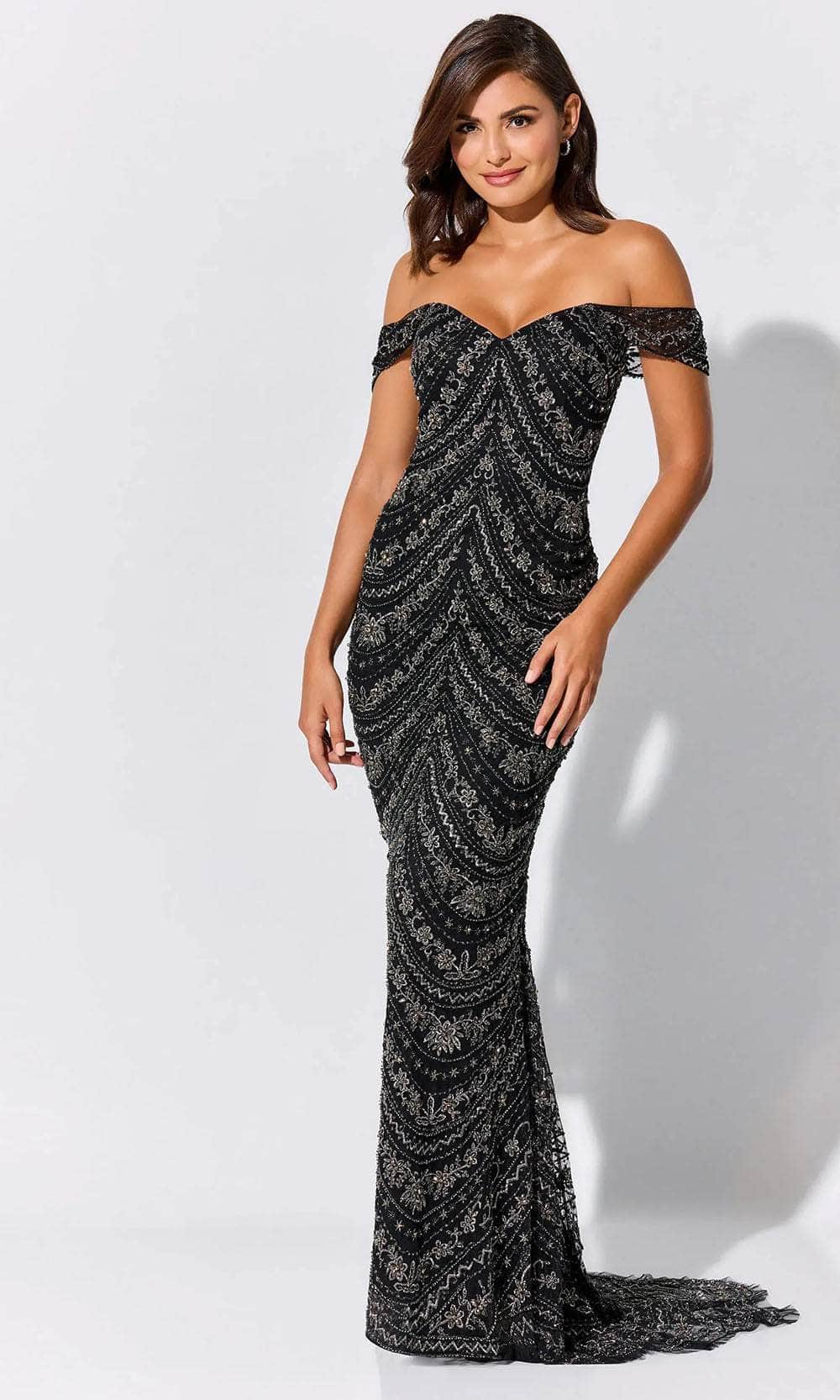 Image of Ivonne D ID319 - Stone Accent Strapless Prom Gown