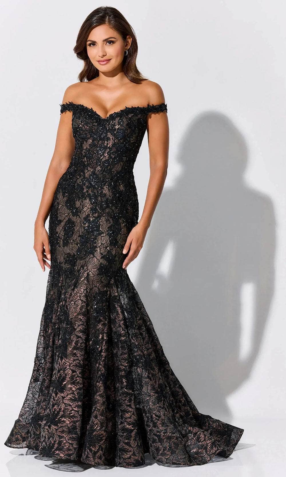 Image of Ivonne D ID323 - Sequin Embellished Lace Appliques Prom Gown