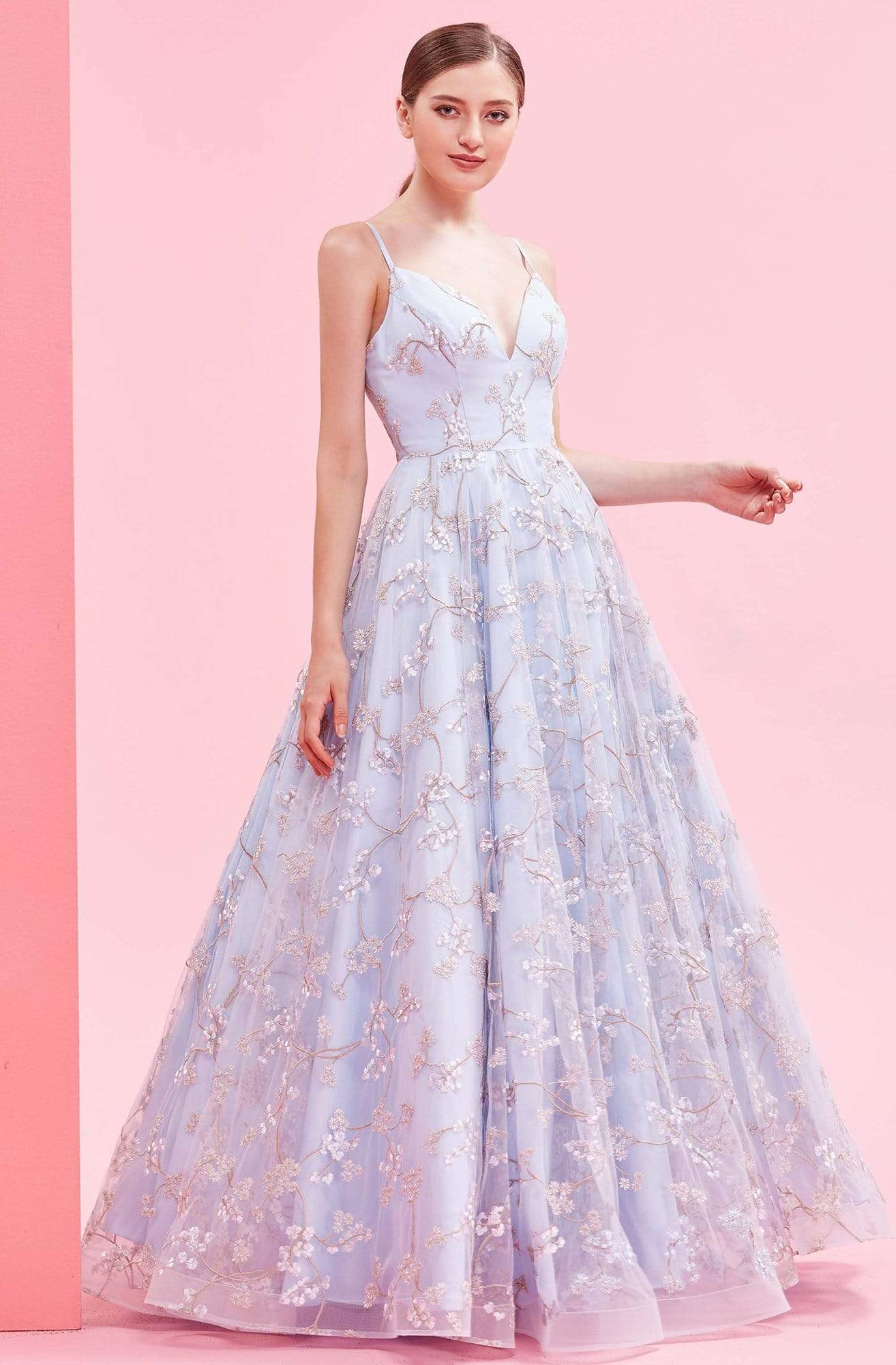 Image of J'Adore Dresses - J16025 Sleeveless V-Neck Floral Lace Ballgown