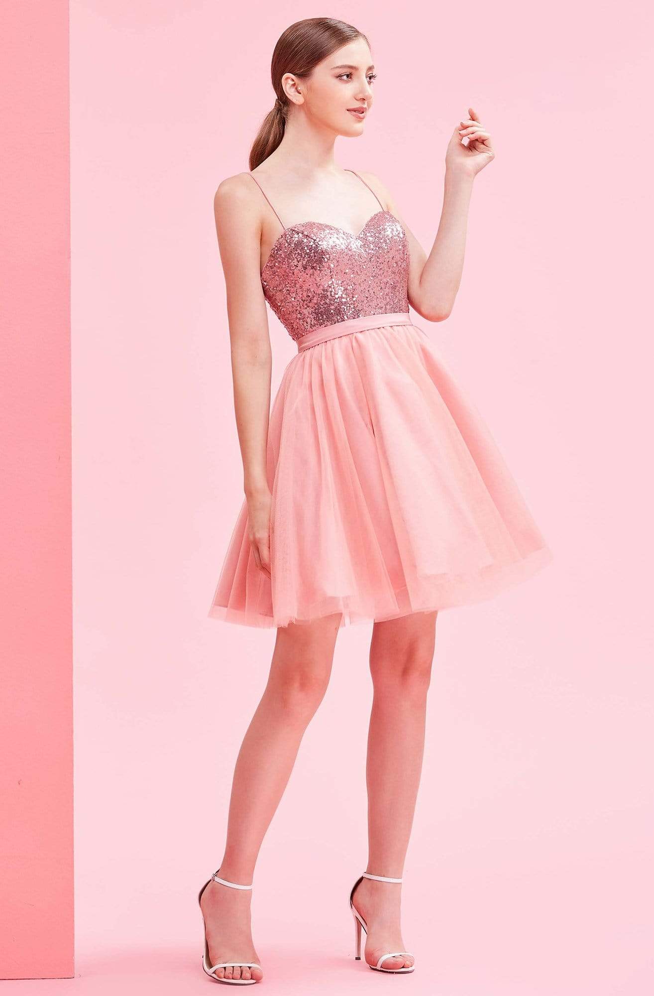 Image of J'Adore Dresses - J16093 Sequined Sweetheart Tulle A-line Dress