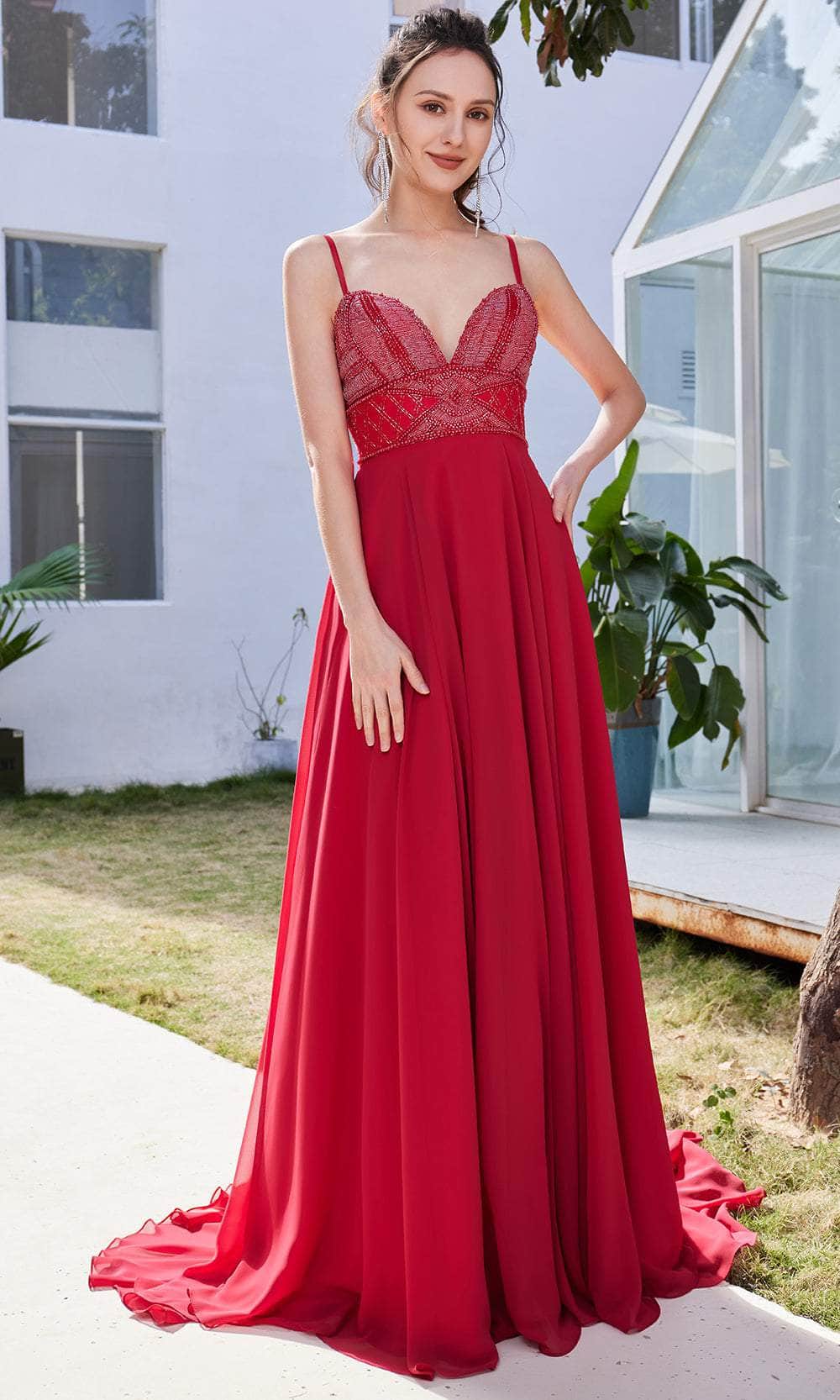 Image of J'Adore Dresses J21013 - Deep Sweetheart A-Line Evening Gown