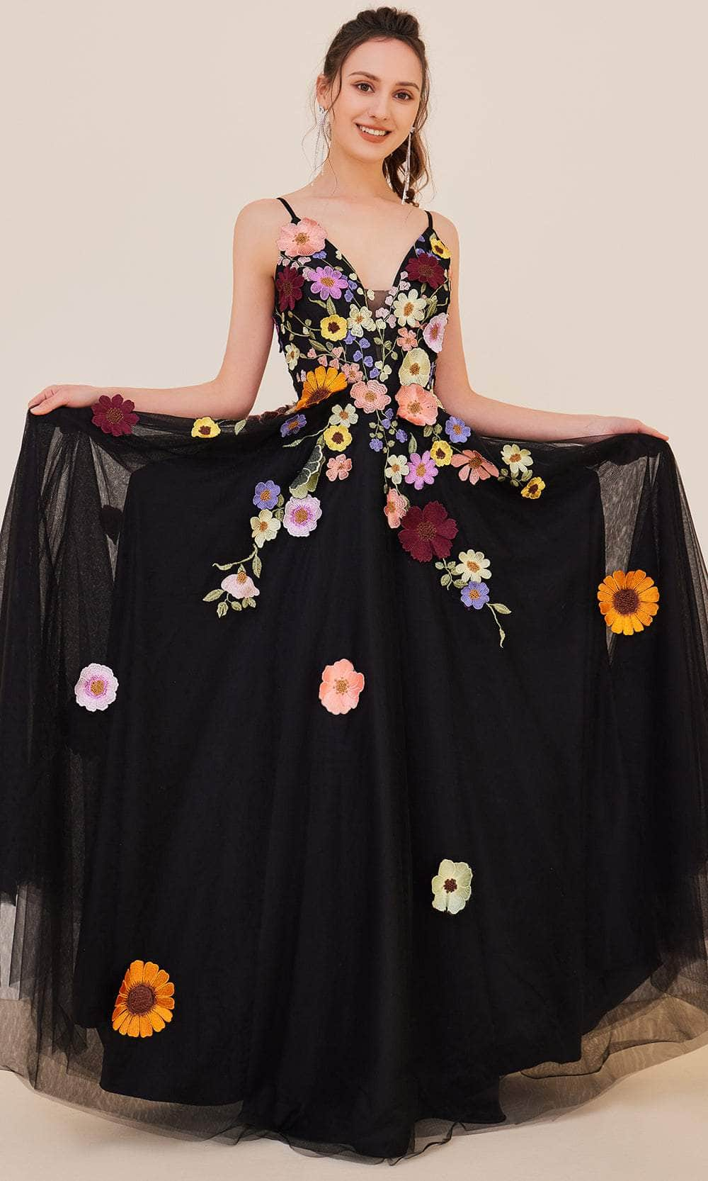 Image of J'Adore Dresses J21016 - Floral Appliqued Bodice Prom Gown