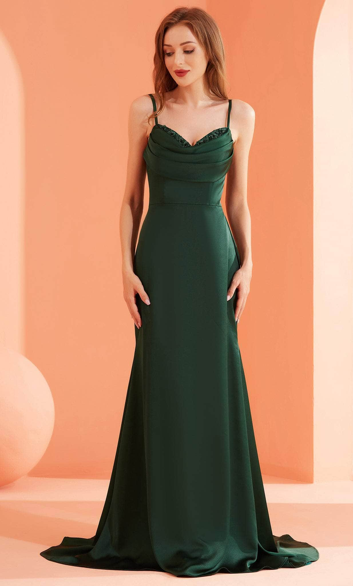 Image of J'Adore Dresses J22017 - Cowl Neck Mermaid Prom Gown