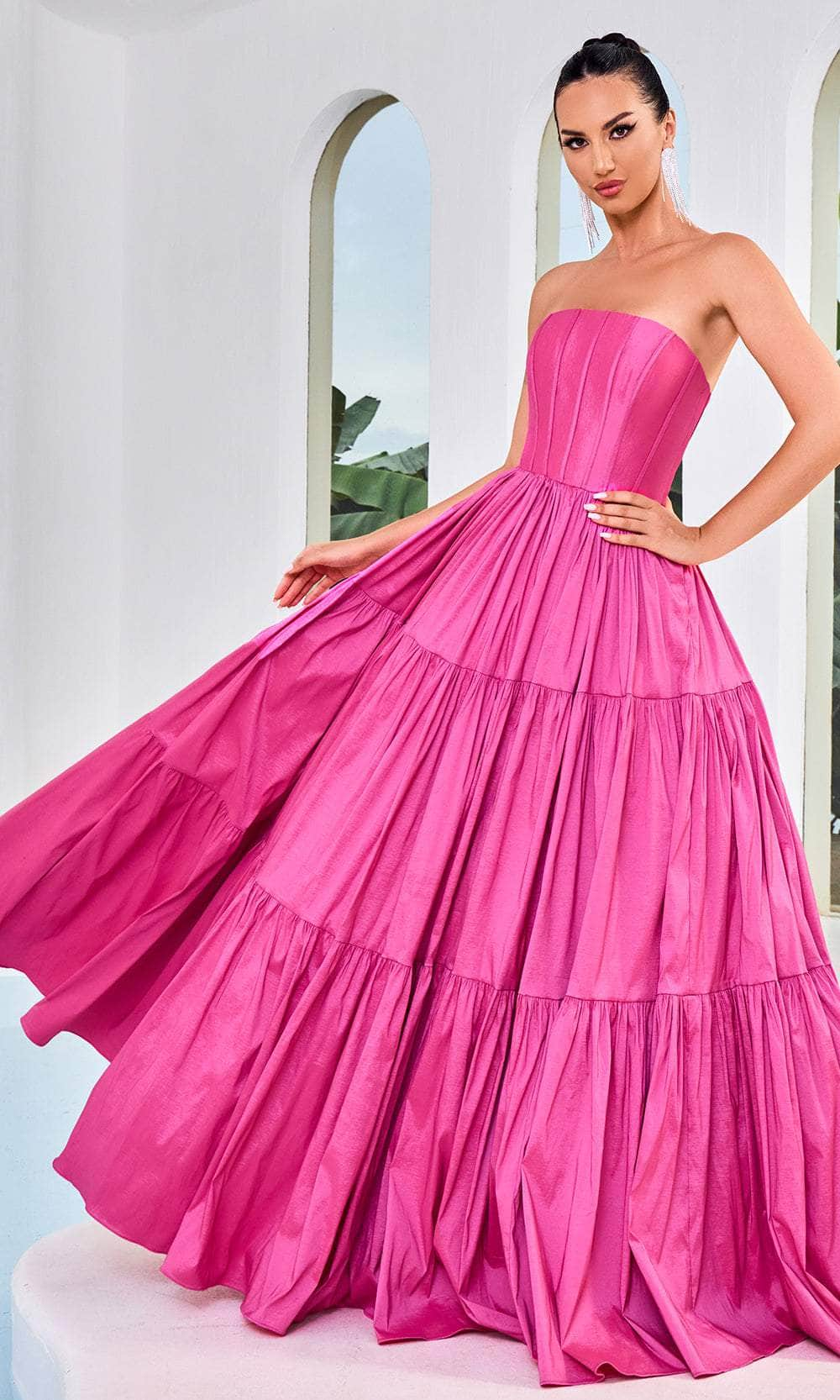 Image of J'Adore Dresses J24011 - Strapless Taffeta Prom Dress